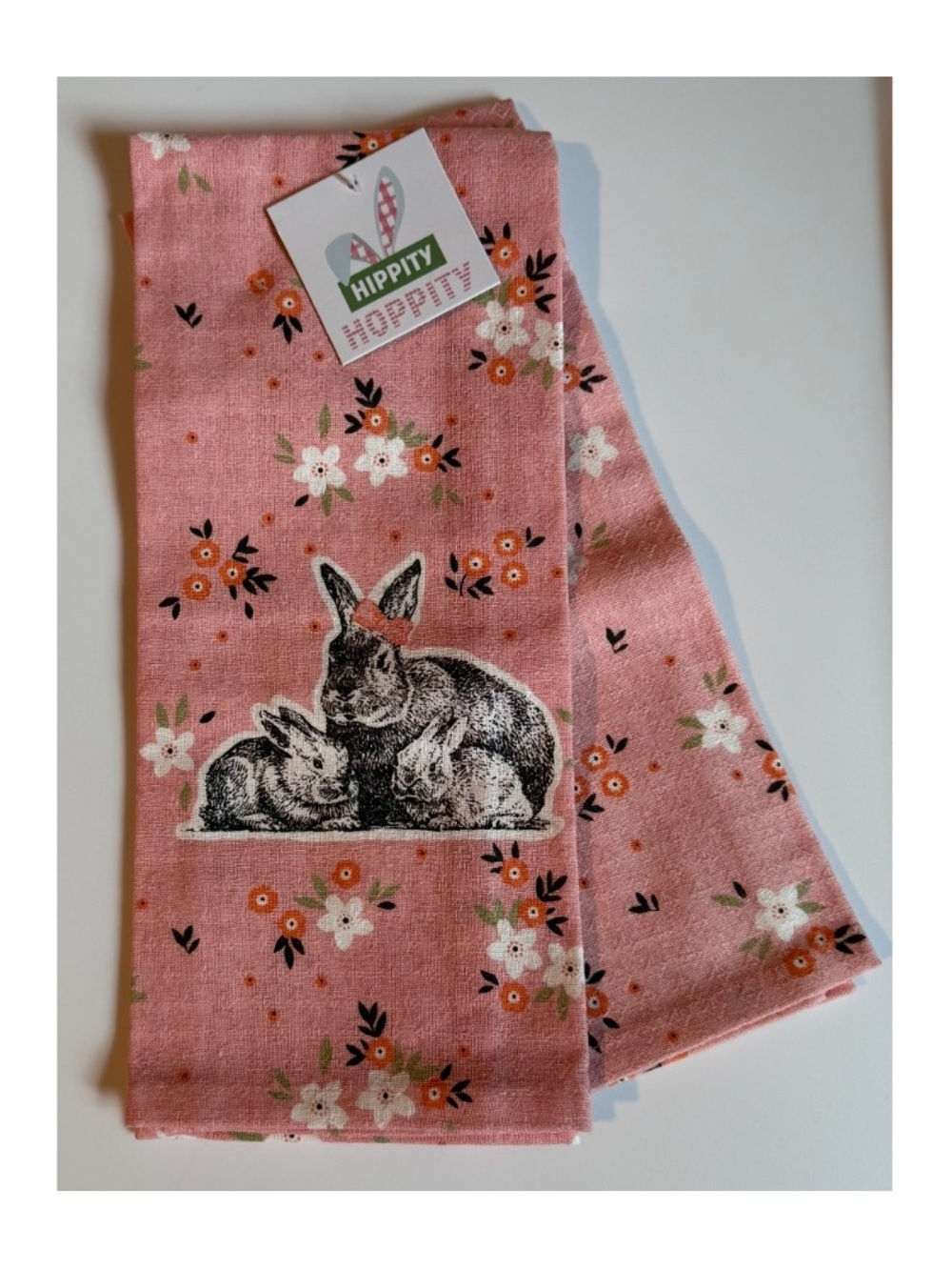Pink Floral Bunny Leggings for Girls